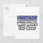 精神科医...ビールに最適 ポストカード (正面/裏面)