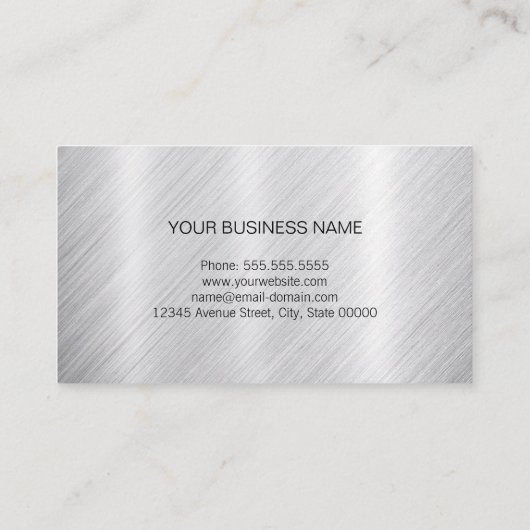 精神科医-モダンブラシ仕上げメタル 名刺 (裏面)