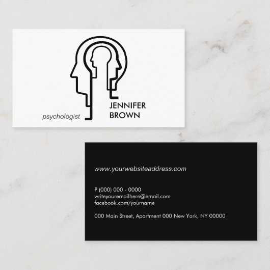 精神科学の人頭 名刺 (正面/裏面)