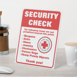 精神科病院ハロウィーンのセキュリティー検査 台座サイン