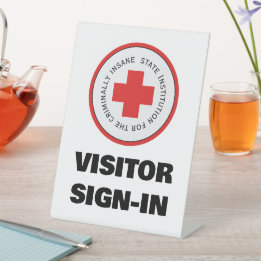 精神科病院ハロウィーンの訪問者サインイン 台座サイン