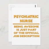 精神科素晴らしナース..ジョブの説明 ポストカード (正面/裏面)