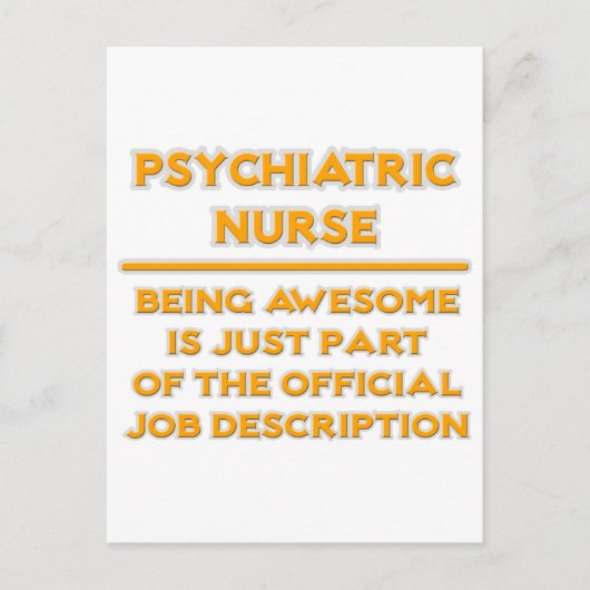 精神科素晴らしナース..ジョブの説明 ポストカード (正面)