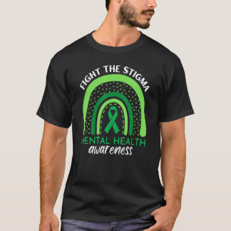 精神衛生に関する偏見と闘おう月間 グリーン Tシャツ