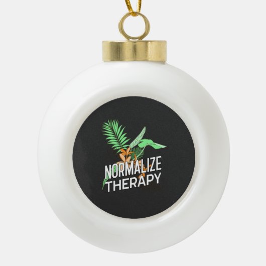 精神衛生に関する問題 セラミックボールオーナメント (正面)