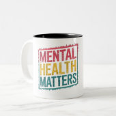 精神衛生に関する問題 ツートーンマグカップ (正面左)