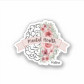 精神衛生に関する問題 |フラワーマインドリボン シール (正面)