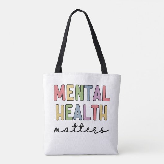 精神衛生に関する問題 |メンタルヘルス認識度 トートバッグ (裏面)