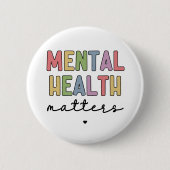 精神衛生に関する問題 |メンタルヘルス認識度 缶バッジ (正面)