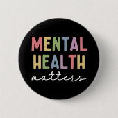 精神衛生に関する問題 |メンタルヘルス認識度 缶バッジ (正面)