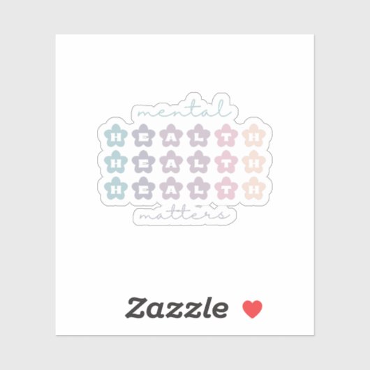 精神衛生に関する問題 |レトロの花フランスの灰色 シール (シート)