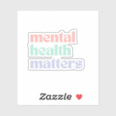 精神衛生に関する問題 |レトロ引用文パステルレインボー シール (シート)