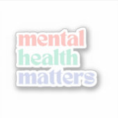 精神衛生に関する問題 |レトロ引用文パステルレインボー シール (正面)