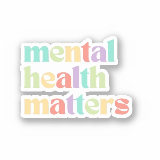 精神衛生に関する問題 |レトロ引用文ミックスピーチ シール (正面)