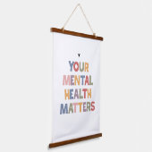 精神衛生に関する問題 吊り下げ型タペストリー (傾斜あり)