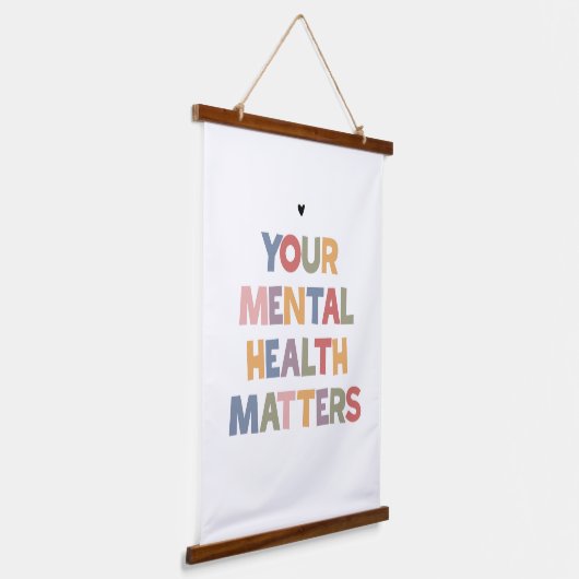 精神衛生に関する問題 吊り下げ型タペストリー (傾斜あり)