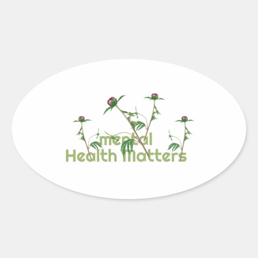 精神衛生に関する問題 楕円形シール (正面)