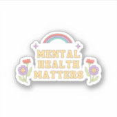 精神衛生に関する問題 | Groovy Rainbow Peach Candy シール (正面)