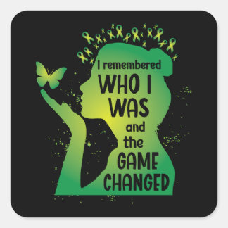 精神衛生のためのバタフライグリーンリボン スクエアシール