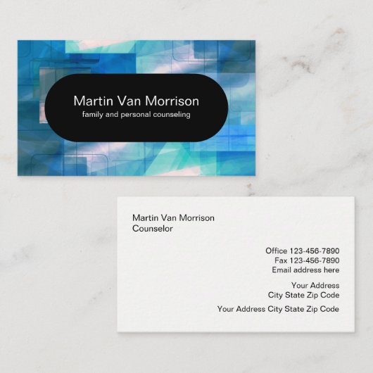 精神衛生のカウンセラーのモダンなデザイン 名刺 (正面/裏面)
