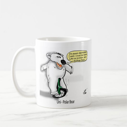 精神衛生のユーモア- TPの不況および単極 コーヒーマグカップ (左)