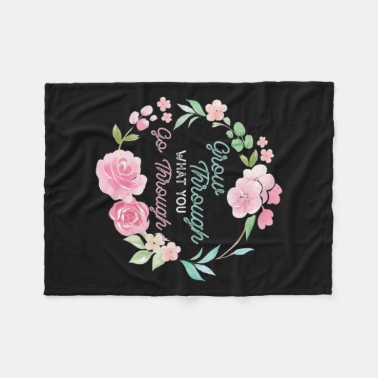 精神衛生の問題を経験することで フリースブランケット (正面(横))