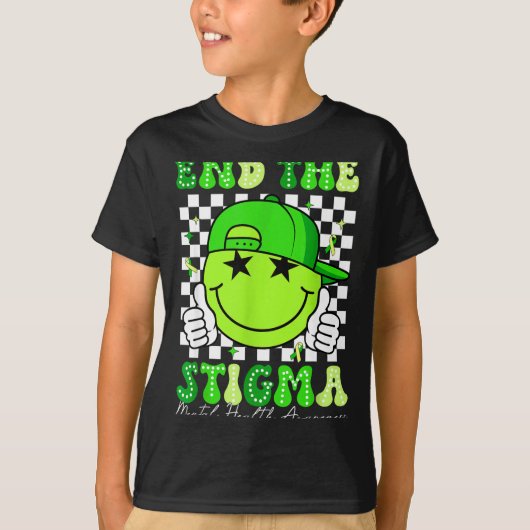 精神衛生の意識向上 脳 偏見をなくそう Tシャツ (正面)