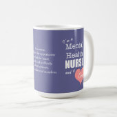 精神衛生の看護私の心配+ピンクのハート コーヒーマグカップ (正面右)