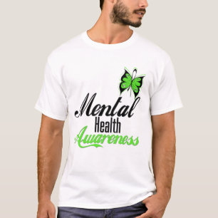 精神衛生の認識度の蝶 Tシャツ