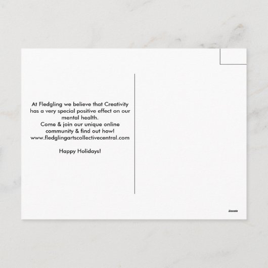 精神衛生を促進するためのク前向きリスマスカード シーズンポストカード (裏面)