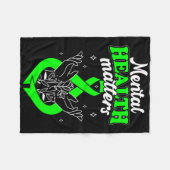 精神衛生問題花認識度女性 フリースブランケット (正面(横))