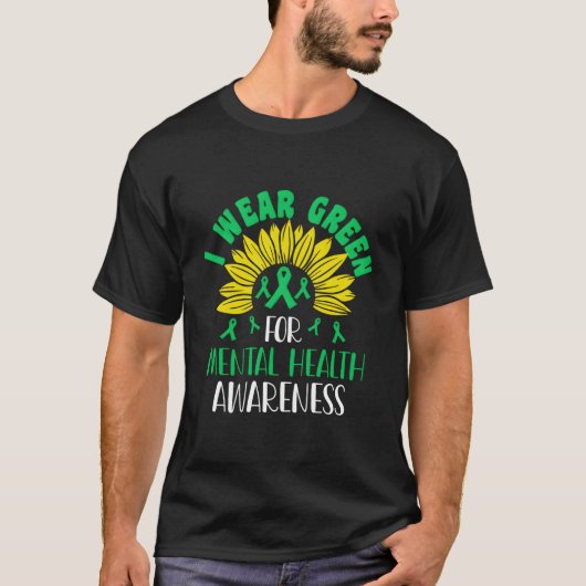 精神衛生啓発にグリーンを着よう Tシャツ (正面)