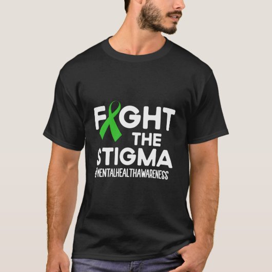 精神衛生啓発月間 緑のスティグマと闘おう Tシャツ (正面)
