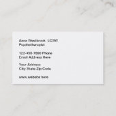 精神衛生心理療法の名刺 名刺 (裏面)