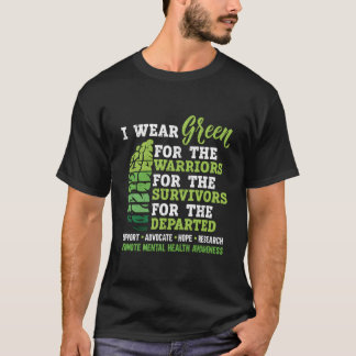 精神衛生意識向上のためにグリーンを着用して 恥をなくそう Tシャツ