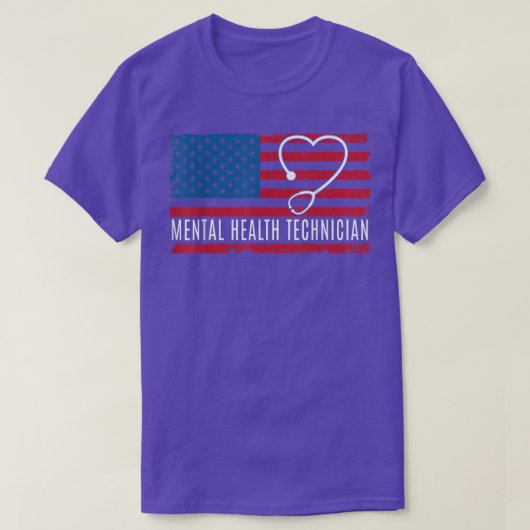 精神衛生技術者Usa国旗5476 Tシャツ (デザイン正面)