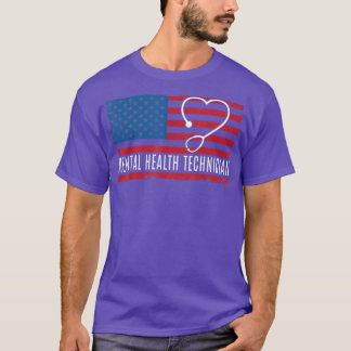 精神衛生技術者Usa国旗5476 Tシャツ