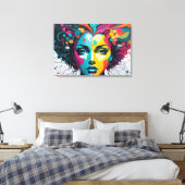 精神衛生抽象芸術術 キャンバスプリント (インサイチュ (寝室))