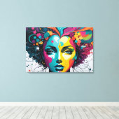 精神衛生抽象芸術術 キャンバスプリント (インサイチュ (ウッドフロア))