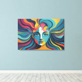 精神衛生抽象芸術術 キャンバスプリント (インサイチュ (ウッドフロア))