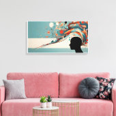 精神衛生抽象芸術術 キャンバスプリント (インサイチュ (リビング))