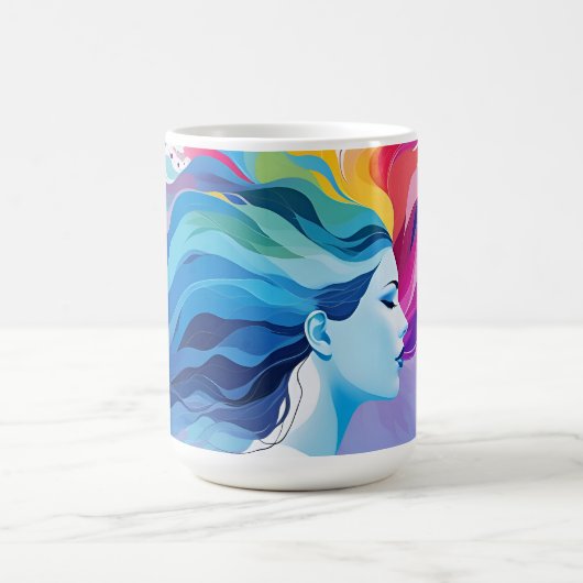 精神衛生抽象芸術術 コーヒーマグカップ (中央)