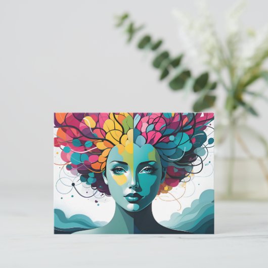 精神衛生抽象芸術術 ポストカード (スタンド正面)