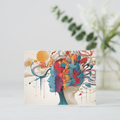 精神衛生抽象芸術術 ポストカード (スタンド正面)