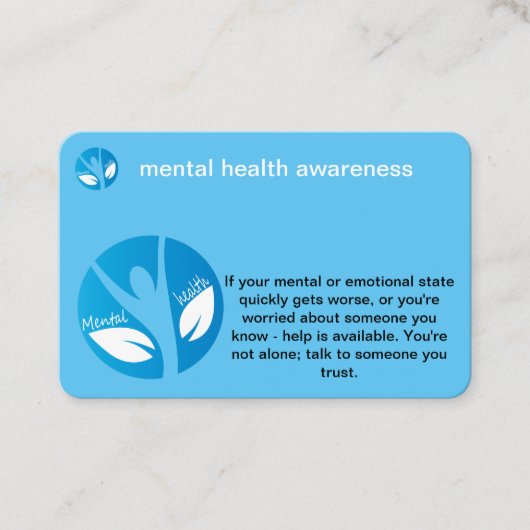 精神衛生認識度名刺 名刺 (正面)