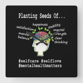 精神衛生認識度 スクエア壁時計