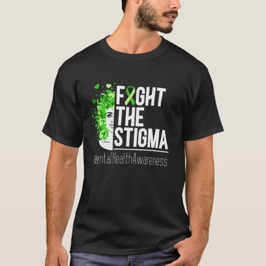 精神衛生認識療法 私は闘う 偏見と闘おう Tシャツ (正面)