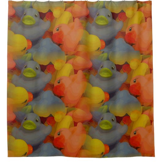 精神錯乱アヒル シャワーカーテン (正面)
