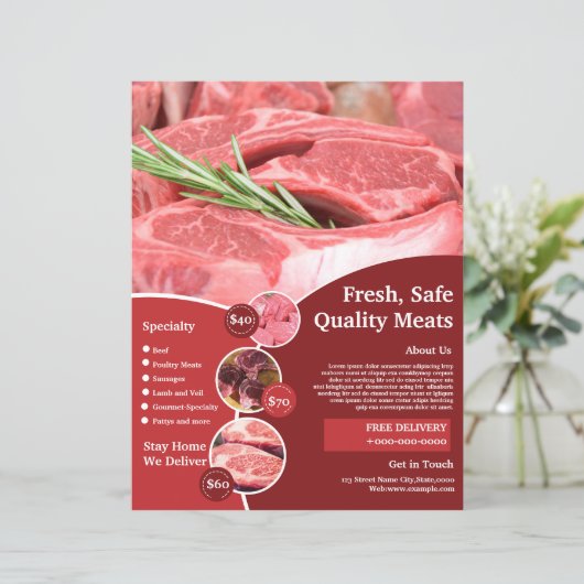 精肉店 | 肉屋のチラシ (スタンド正面)