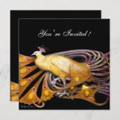 精致黄黑孔雀 招待状 (正面/裏面)